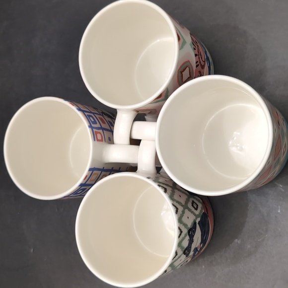 Stokes Set Of 4 Colorful Bone China Mug Set with Cat Designs. - Picture 9 of 10